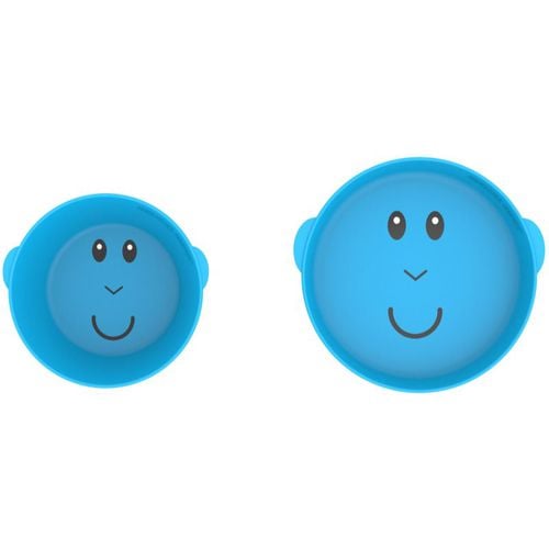 Monkey Plate & Bowl set posate Blue(per bambini) - Matchstick Monkey - Modalova