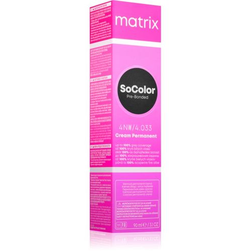 SoColor Pre-Bonded tinte permanente para cabello para cubrir las canas tono 4NW 90 ml - Matrix - Modalova