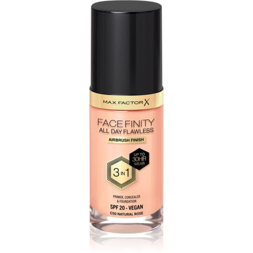 Facefinity All Day Flawless fondotinta lunga tenuta SPF 20 colore C50 Natural Rose 30 ml - Max Factor - Modalova