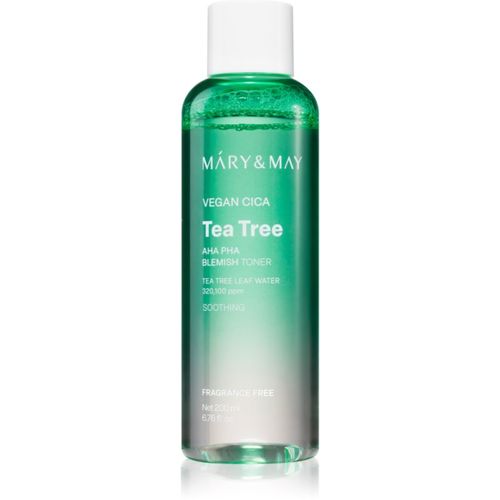 Cica Tea Tree AHA PHA tónico calmante para pieles problemáticas y con acné 200 ml - Mary&May - Modalova