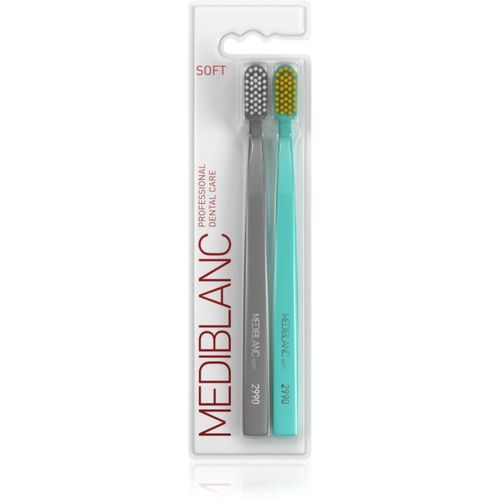 Soft cepillos de dientes suave Grey, Blue 2 ud - MEDIBLANC - Modalova