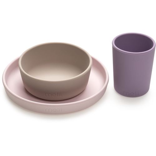 Feeding Set set de vajilla Pink, Purple, Grey 3 ud - Melii - Modalova