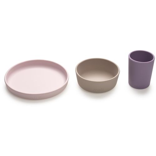Feeding Set set de vajilla Pink, Purple, Grey 3 ud - Melii - Modalova