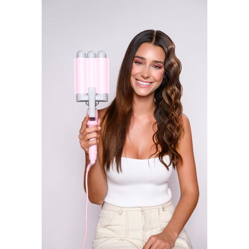 Pro Waver 32 mm rizador de cabello de tres cilindros para cabello Pink 1 ud - Mermade - Modalova