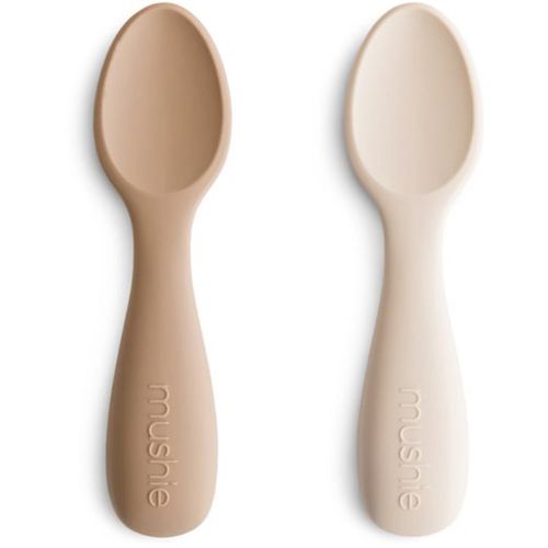 Toddler Starter Spoons cuchara Natural/ Shifting Sand 12m+ 2 ud - Mushie - Modalova