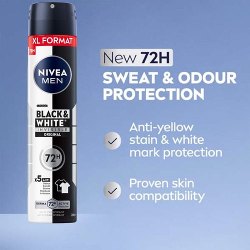 MEN Black & White Invisible Original antitranspirante en spray formato ahorro - Nivea - Modalova