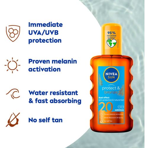 SUN Protect & Bronze aceite seco solar SPF 20 200 ml - Nivea - Modalova