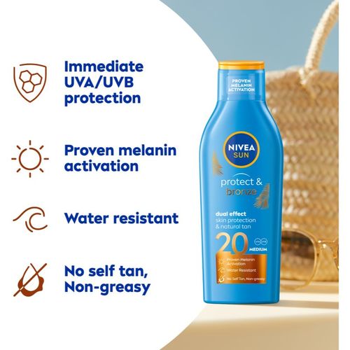 SUN Protect & Bronze leche solar intensiva SPF 20 200 ml - Nivea - Modalova