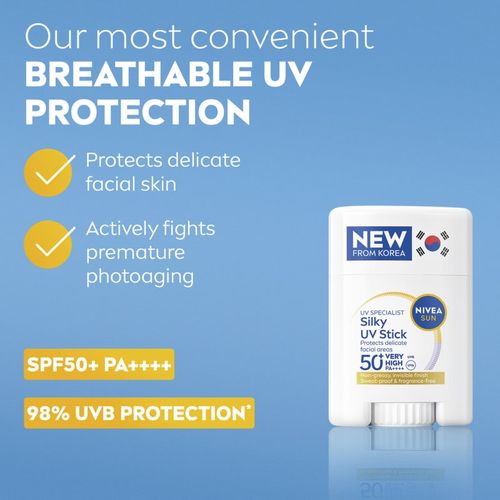 SUN Silky UV Stick protector solar en barra SPF 50+ 15 g - Nivea - Modalova
