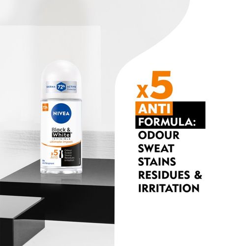 Invisible Black & White Ultimate Impact antitranspirante con bola para mujer 50 ml - Nivea - Modalova