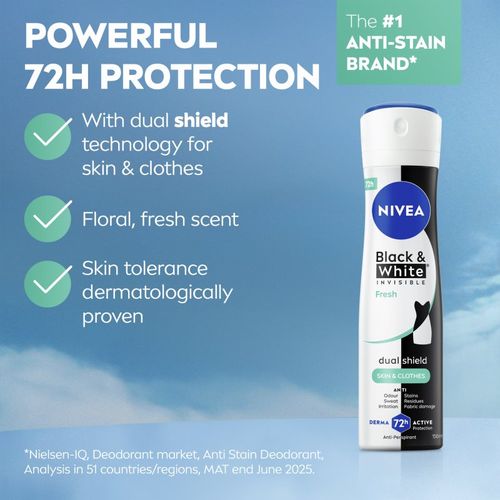 Black & White Invisible Fresh antitranspirante en spray para mujer 200 ml - Nivea - Modalova
