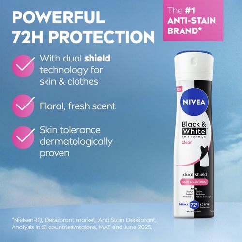 Black & White Invisible Clear antitranspirante en spray para mujer 200 ml - Nivea - Modalova
