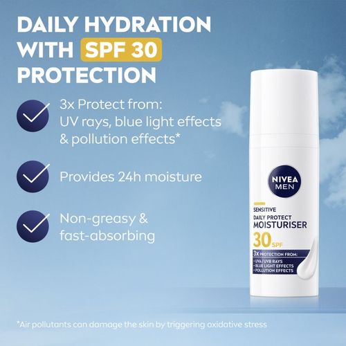 MEN Sensitive crema de día hidratante SPF 30 50 ml - Nivea - Modalova
