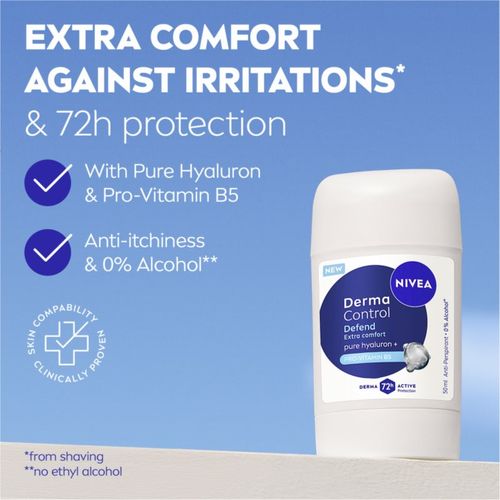 Derma Control Defend antitranspirante en barra para pieles irritadas 50 ml - Nivea - Modalova