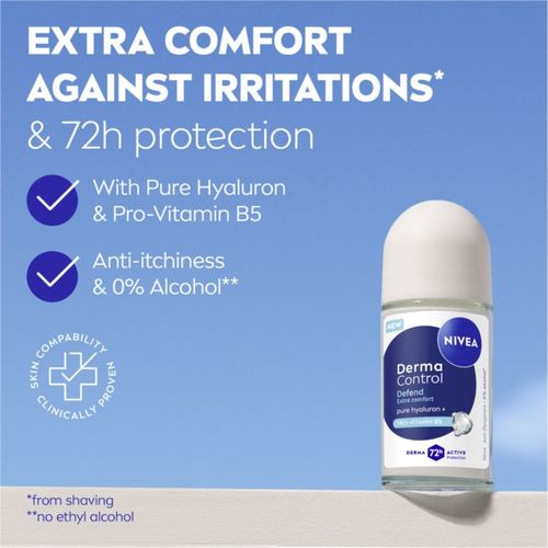 Derma Control Defend antitranspirante con bola 72h 50 ml - Nivea - Modalova