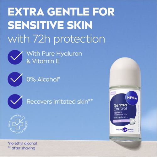 Derma Control Restore antitranspirante con bola 72h 50 ml - Nivea - Modalova