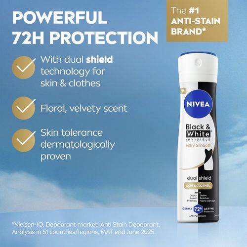 Black & White Invisible Silky Smooth antitranspirante en spray para mujer 200 ml - Nivea - Modalova