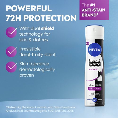 Black & White Authentic antitranspirante en spray 72h 150 ml - Nivea - Modalova