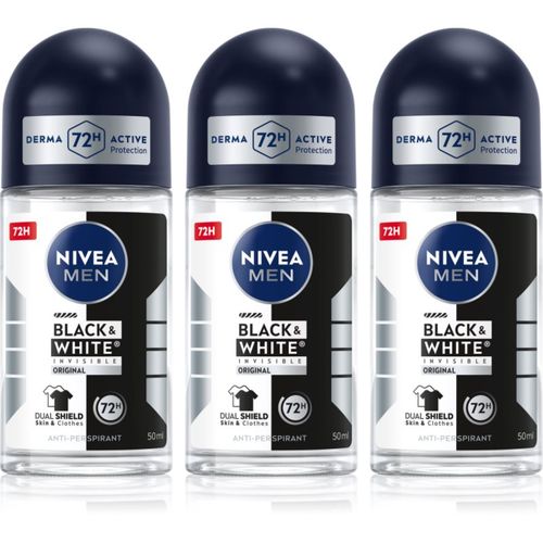 MEN Black & White Invisible Original antitranspirante con bola formato ahorro - Nivea - Modalova