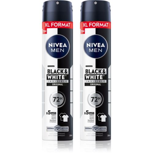 MEN Black & White Invisible Original antitranspirante en spray formato ahorro - Nivea - Modalova