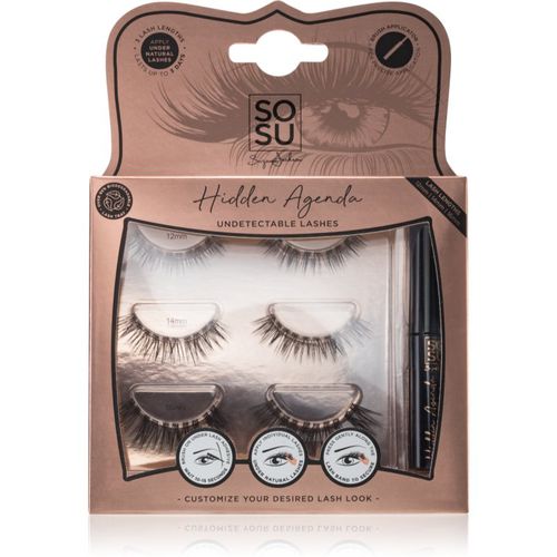 Hidden Agenda Undetectable Lashes ciglia finte monociuffo senza nodo con colla e applicatore 12 mm, 14 mm, 16 mm - SOSU Cosmetics - Modalova