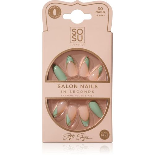 Salon Nails uñas postizas tono Soft Sage 30 ud - SOSU Cosmetics - Modalova