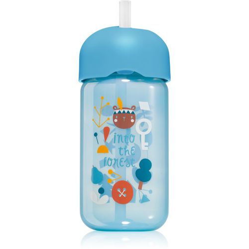 Forest Straw Trainer Cup bottiglia per bambini con cannuccia 18 m+ Blue 340 ml - Suavinex - Modalova