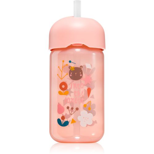 Forest Straw Trainer Cup bottiglia per bambini con cannuccia 18 m+ Pink 340 ml - Suavinex - Modalova