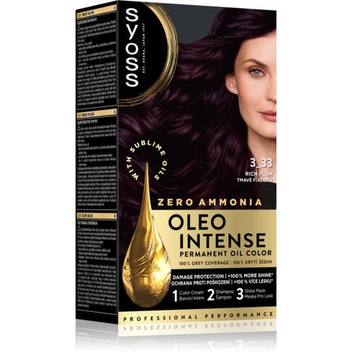 Oleo Intense tinte permanente para cabello con aceite tono 3_33 Rich Plum 1 ud - Syoss - Modalova