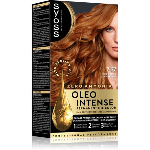Oleo Intense tinte permanente para cabello con aceite tono 7-77 Red Ginger 1 ud - Syoss - Modalova