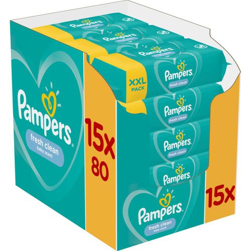 Fresh Clean toallitas húmedas limpiadoras para niños para pieles sensibles 15x80 ud - Pampers - Modalova