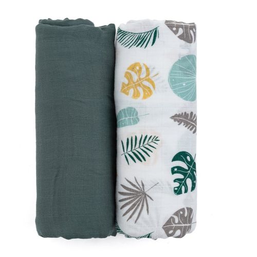 Misty muselinas Misty Green 120 x 120 cm 2 ud - Petite&Mars - Modalova