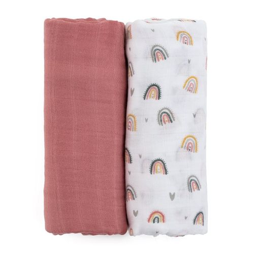 Misty muselinas Rose Rainbows 120 x 120 cm 2 ud - Petite&Mars - Modalova