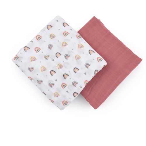 Misty muselinas Rose Rainbows 120 x 120 cm 2 ud - Petite&Mars - Modalova