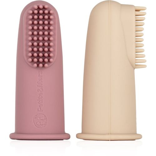 Take&Match 0m+ cepillo de dientes de dedo para bebés con estuche Rose&Sand 2 ud - Petite&Mars - Modalova