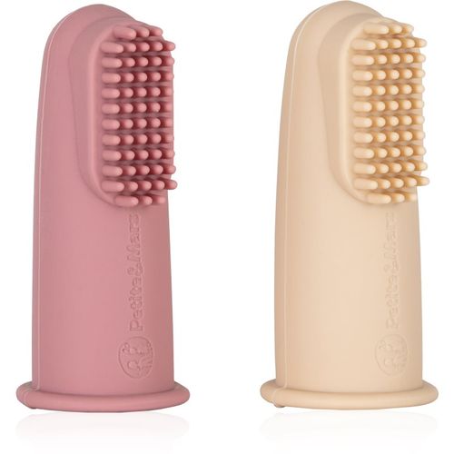 Take&Match 0m+ cepillo de dientes de dedo para bebés con estuche Rose&Sand 2 ud - Petite&Mars - Modalova
