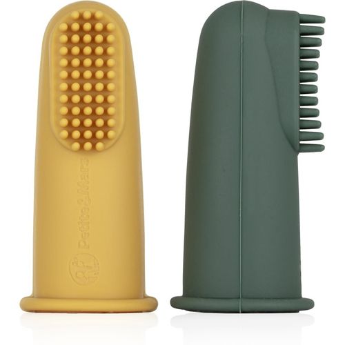 Take&Match 0m+ cepillo de dientes de dedo para bebés con estuche Ochre&Green 2 ud - Petite&Mars - Modalova