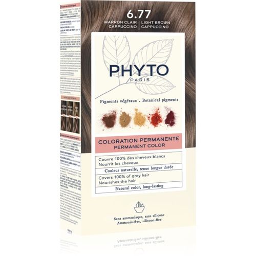 Color tinte de pelo sin amoníaco tono 6.77 Light Brown Capuccino 1 ud - Phyto - Modalova