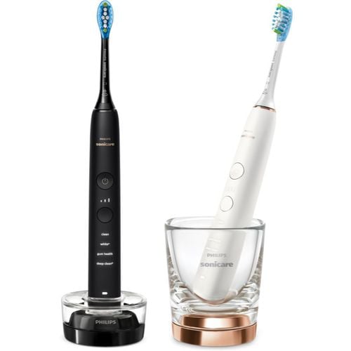 Sonicare 9000 DiamondClean HX9914/57 cepillo de dientes sónico, 2 soportes Black and Rosegold 2 ud - Philips - Modalova