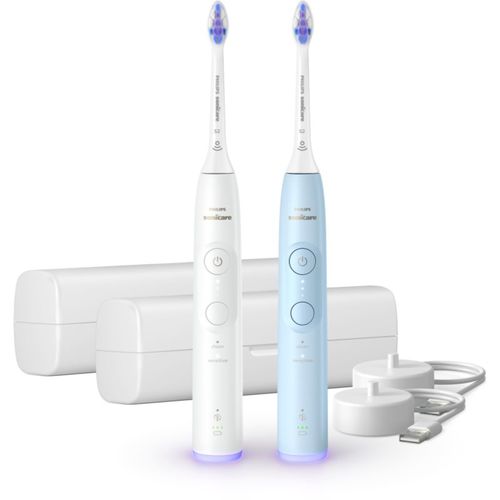 Sonicare 6100 set de 2 cepillos de dientes con fundas de viaje - Philips - Modalova