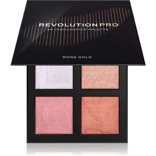 K Highlighter Palette paleta de iluminadores tono Rose Gold 4 x 4 g - Revolution PRO - Modalova