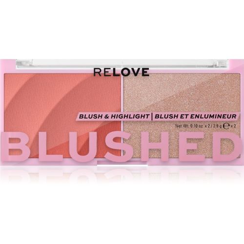 Blushed Duo Blush & Highlighter colorete con iluminador 1 ud - Revolution Relove - Modalova