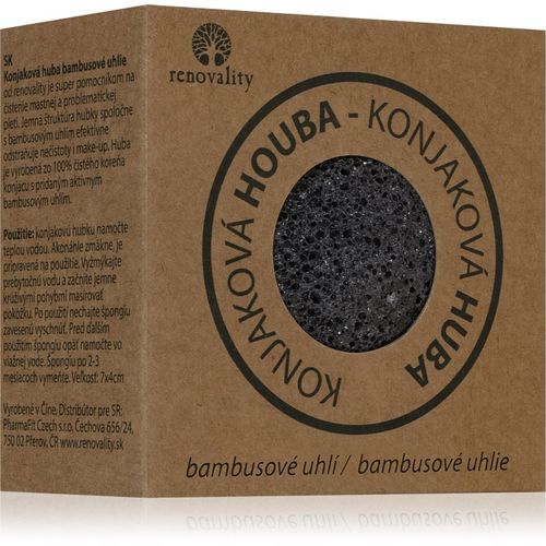 Konjac mushroom bamboo charcoal esponja limpiadora para pieles problemáticas 7x4 cm - Renovality - Modalova