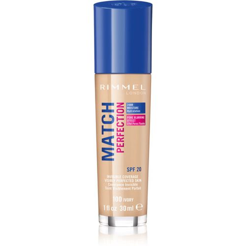 Match Perfection fondotinta liquido SPF 20 colore 100 Ivory 30 ml - Rimmel - Modalova