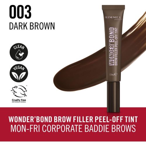 Wonder'Bond gel para cejas tono 003 Dark Brown 7.7 ml - Rimmel - Modalova