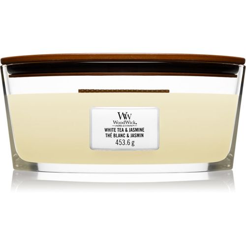 White Tea & Jasmine vela perfumada con mecha de madera (hearthwick) 453.6 g - Woodwick - Modalova