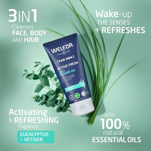 Men gel de ducha con aceites esenciales 200 ml - Weleda - Modalova
