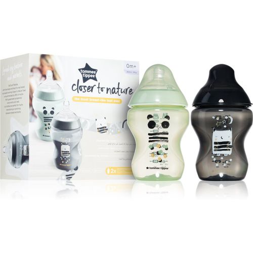 Closer To Nature Anti-colic Ollie and Pip biberón Slow Flow 0m+ 2x260 ml - Tommee Tippee - Modalova