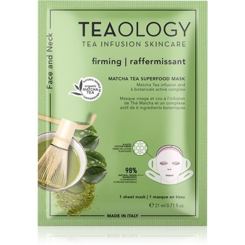 Face Mask Matcha Tea Superfood mascarilla de tela reafirmante para contorno facial con matcha 21 ml - Teaology - Modalova