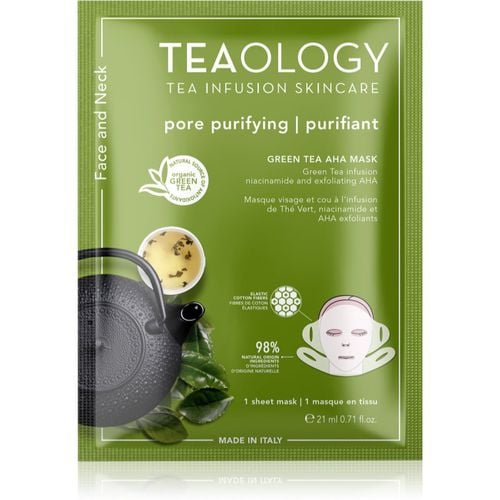 Face Mask Green Tea AHA mascarilla hoja limpiadora con efecto refrescante para rostro y cuello 21 ml - Teaology - Modalova